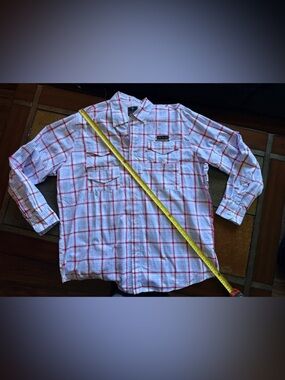 Men’s old South xl Long-Sleeve Plaid Button-Up Shirt vented career camping